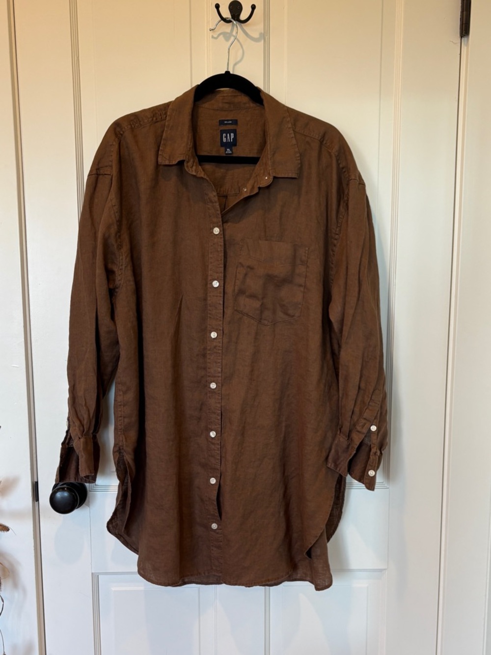 GAP Brown Linen Tunic Top